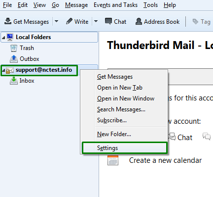 Thunderbird Settings